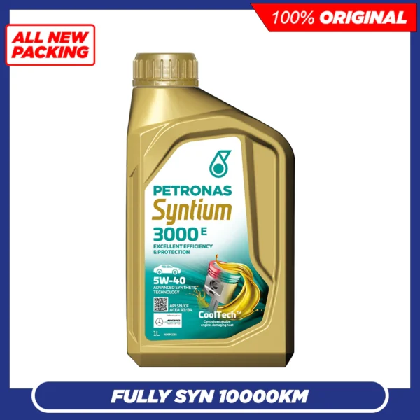 PETRONAS SYNTIUM 3000 E 5W40 SNCF Fully Synthetic Engine Oil (1L)